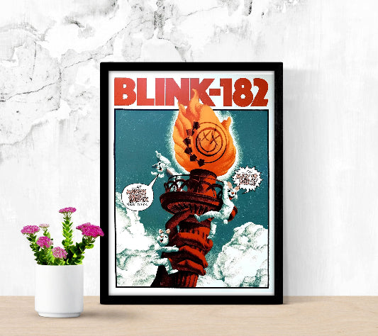 Blink 182 at Madison Square Garden New York 2023 framed poster