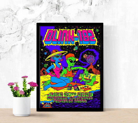 Blink 182 at Pechanga Arena San Diego CA 2023 framed poster