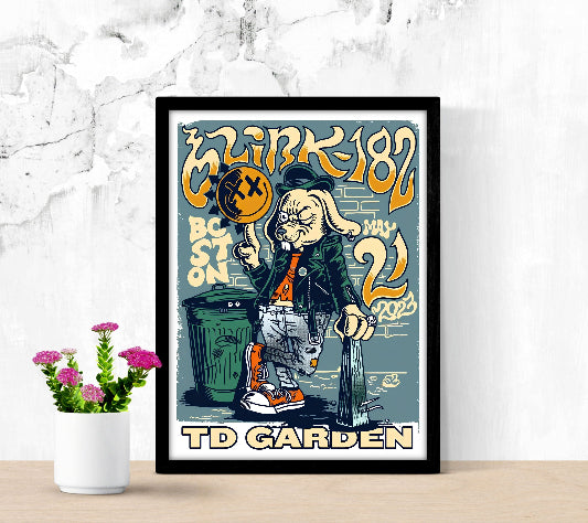 Blink 182 at TD Garden Boston 2023 framed poster
