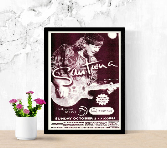 Santana at Hollywood Bowl LA 1999 framed poster