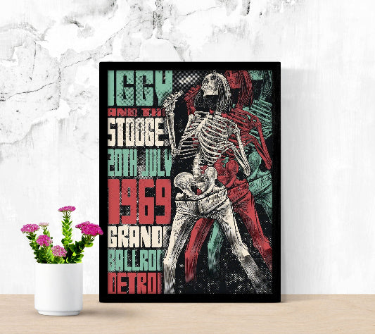 Iggy Pop at Grande Ballroom Detroit framed poster