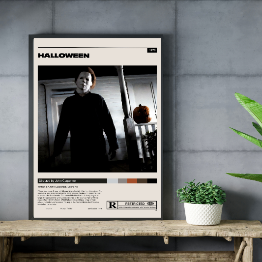 Halloween minimalist framed poster