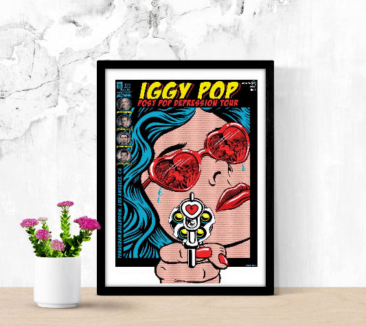 Iggy Pop Teragram Ballroom Los Angeles Post Pop Depression Tour framed poster