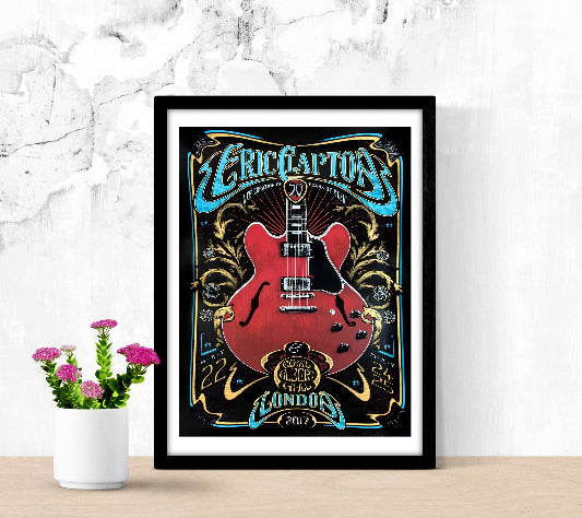 Eric Clapton Live in Concert London 2017 framed poster