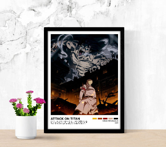 Attack On Titan Minimalist framed poster