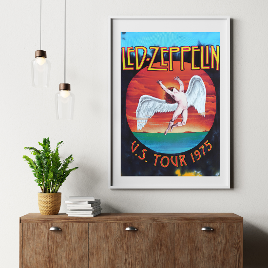 Led Zeppelin U.S.Tour 1975 framed poster