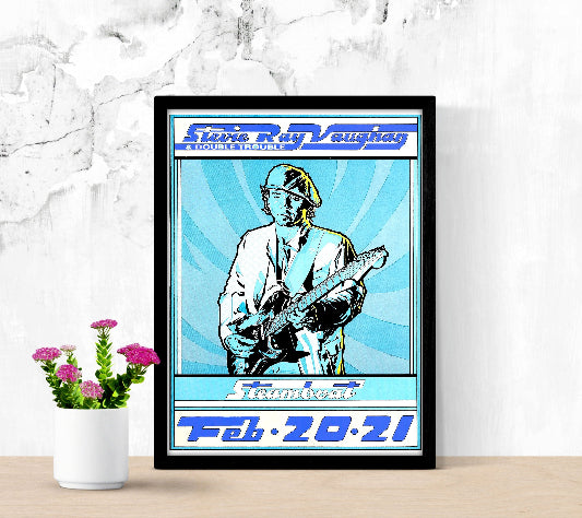 Stevie Ray Vaughan & Double Trouble Live at Steamboat Austin TX framed poster