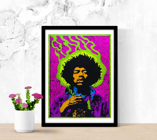 Jimi Hendrix framed poster