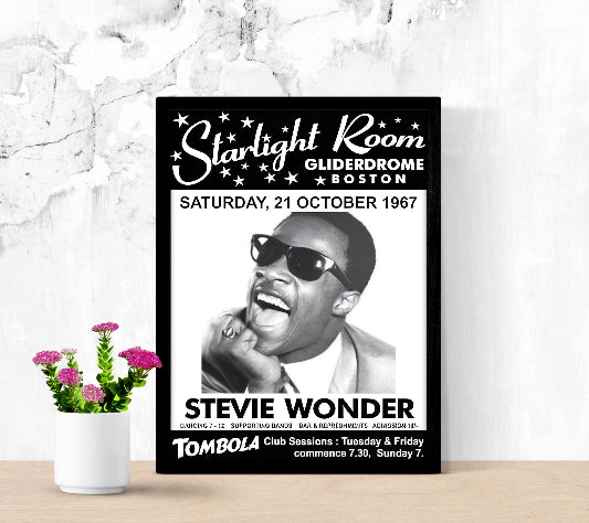 Steve Wonder at Starlight Room Gliderdrome Boston framed poster