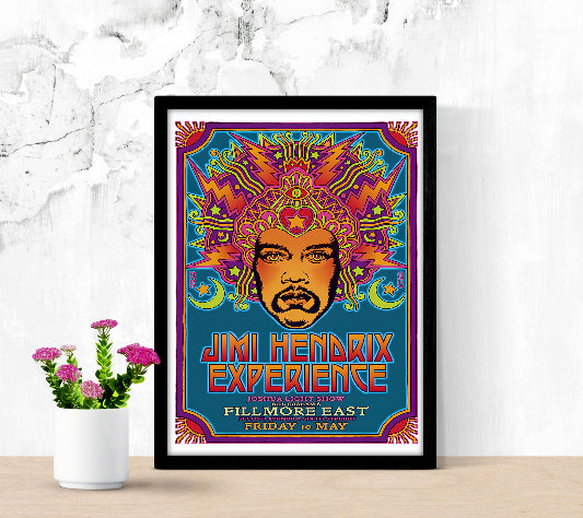 Jimi Hendrix Experience Live Show Tempe Arizona 1968 framed poster