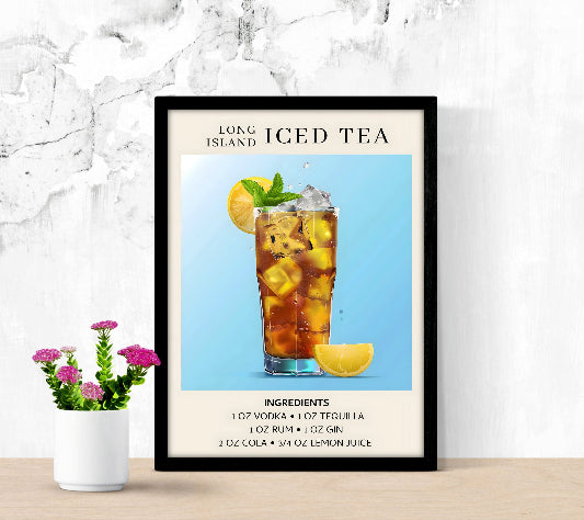 Long Island Iced Tea Cocktail Wall Art framed poster