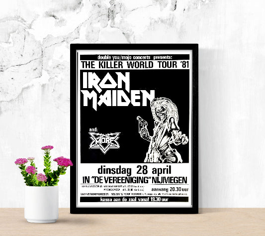 Iron Maiden The Killer World Tour 1981 framed poster