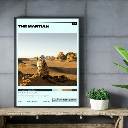 The Martian minimalist framed poster