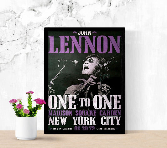 John Lenon One To One at Madison Square Garden framed oster