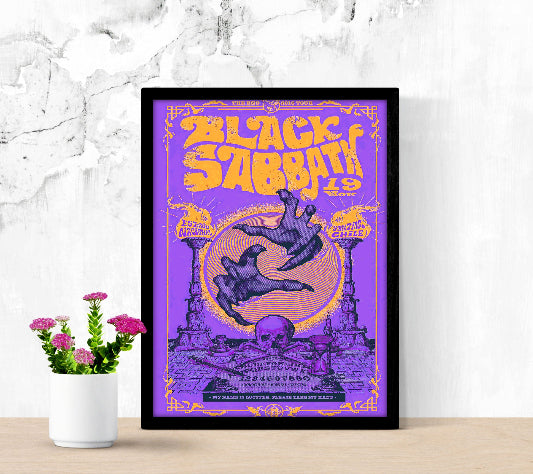 Black Sabbath at Estadio National Santiago Chile 2016 framed poster