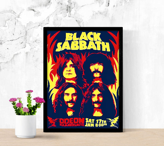 Black Sabbath at Odeon Hammersmith framed poster