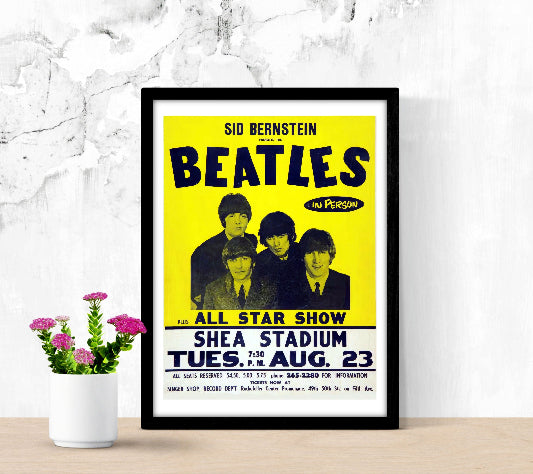 The Beatles at The Shea Stadium New York framed poster