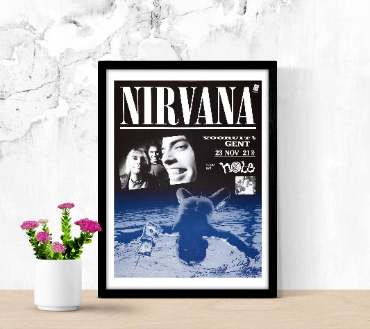 Nirvana Vooruit Ghent 1991 framed poster