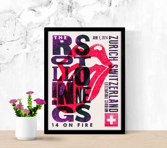 The Rolling Stones at Letzigrund Stadium Zurich framed poster