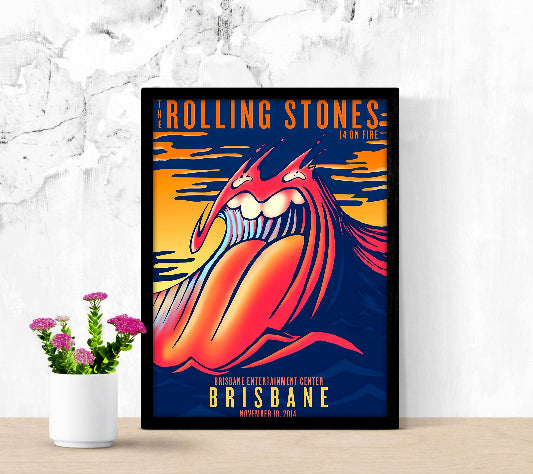 The Rolling Stones at Brisbane Entertainment Center 2014 framed poster