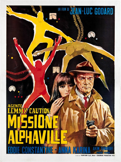 Agente Lemmy Caution Missione Alphaville paper poster