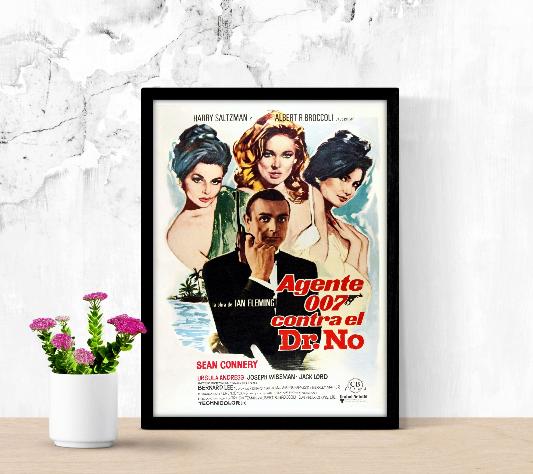 James Bond 007 contra Dr. No framed poster