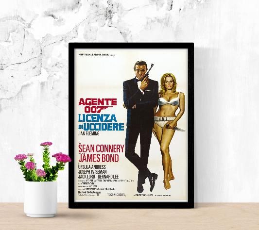 Agente 007 Licenza di uccidere framed poster