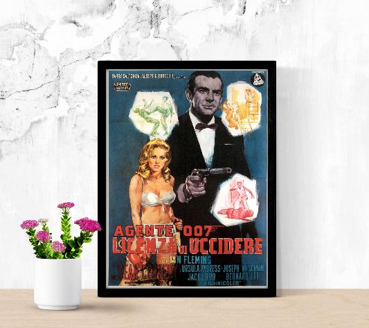 Agente 007 Licenza di uccidere framed poster