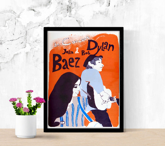 Joan Baets & Bob Dylan in Concert framed poster