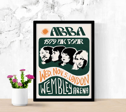 Abba 1979 Tour London Wembley Arena framed poster