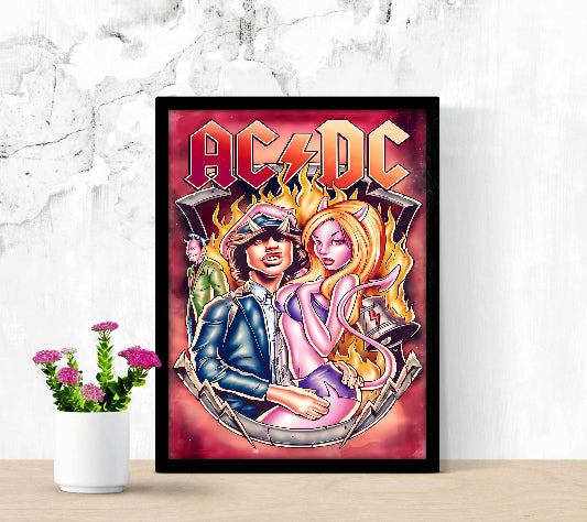 ACDC Rock Band framed poster