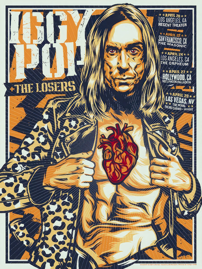 Iggy Pop The Losers paper poster