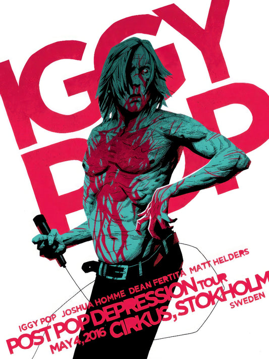 Iggy Pop Cirkus Stokholm Post Pop Depression Tour paper poster