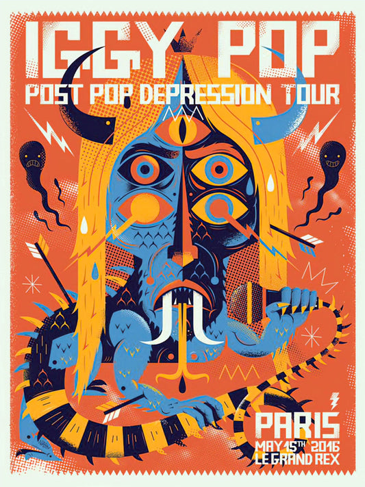 Iggy Pop Paris Le Grand Rex Post Pop Depression Tour paper poster