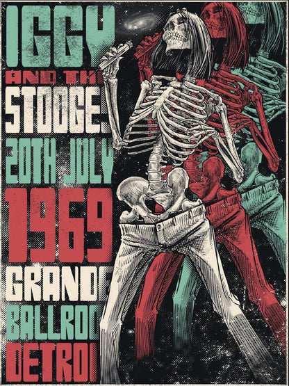 Iggy Pop at Grande Ballroom Detroit paper poster