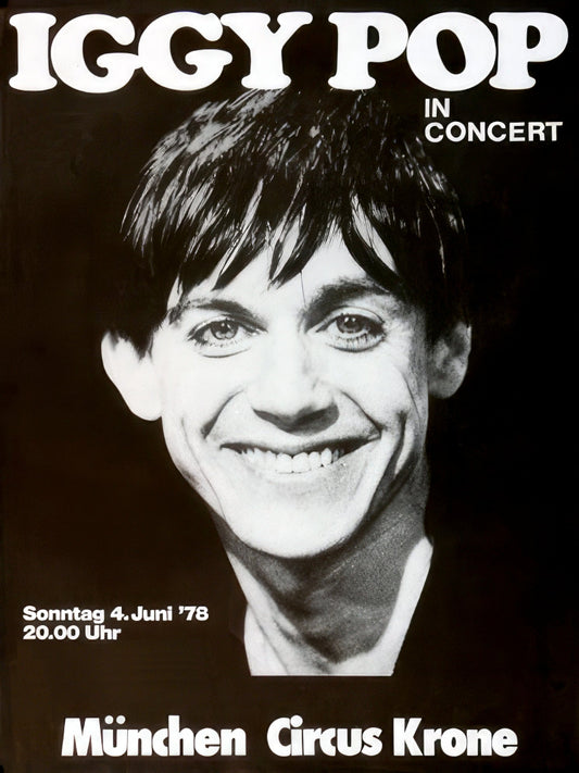 Iggy Pop in Concert Munchen Circus Krone paper poster