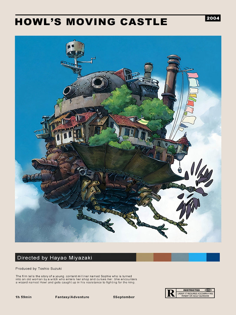 Howl's Moving Castle Minimalist paper poster