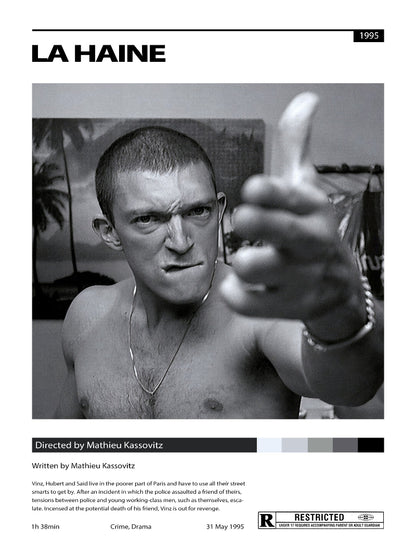 La Haine Minimalist paper poster