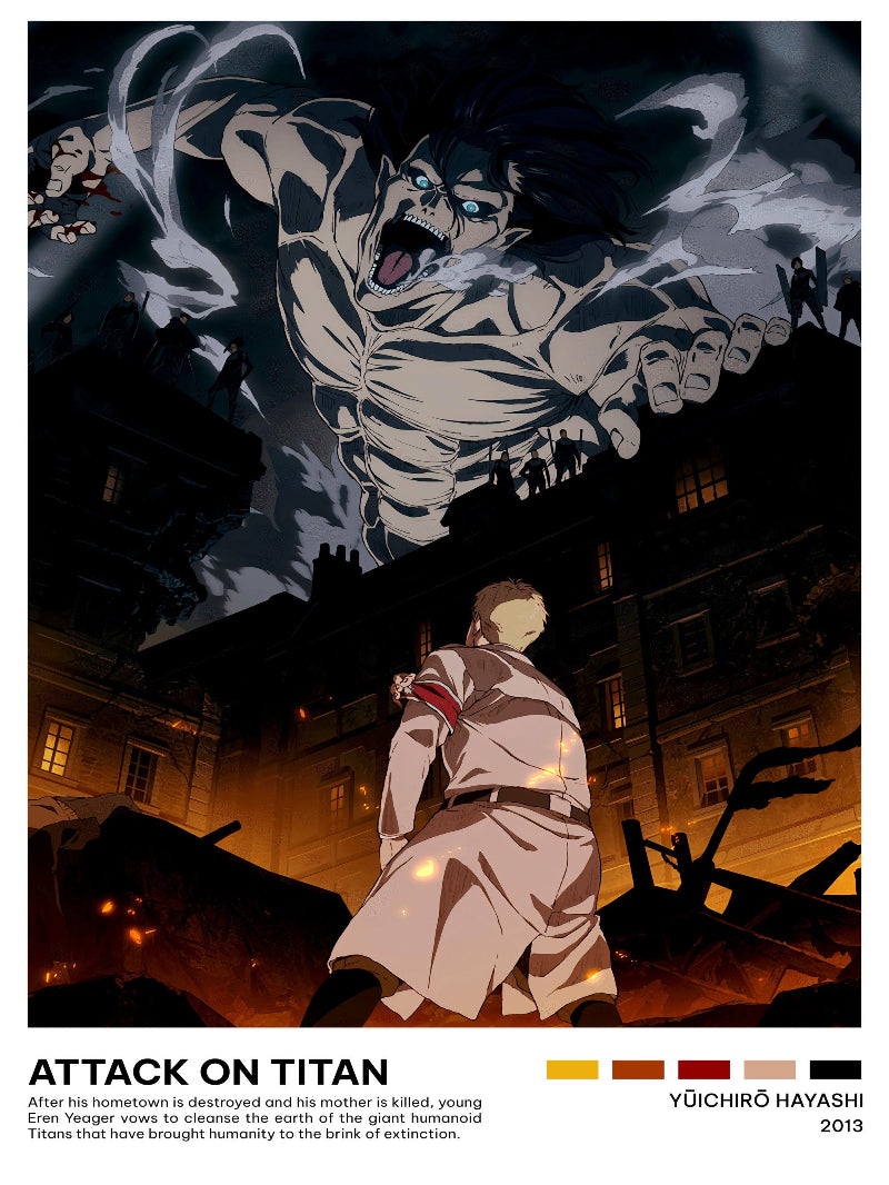 Attack On Titan Minimalist paper poster