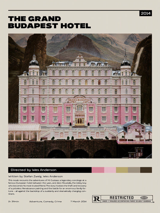 The Grand Budapest Hotel Minimalist paper poster