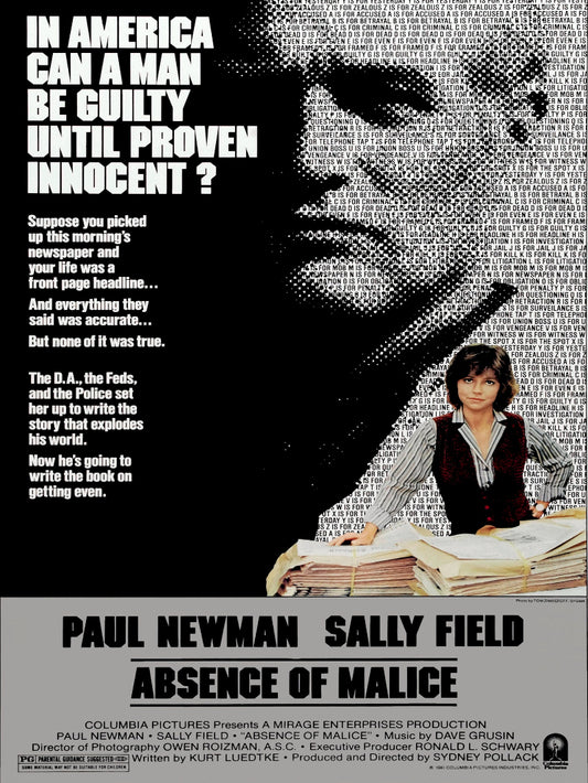 Absence of Malice paper poster