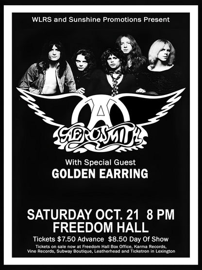 Aerosmith Live Concert at Freedom Hall Saturday October 21 paper poster