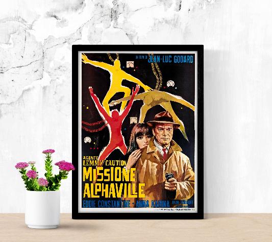 Agente Lemmy Caution Missione Alphaville framed poster