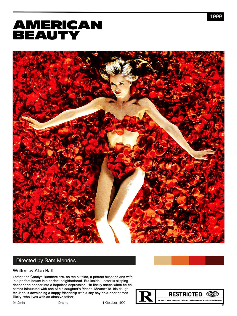 American Beauty minimalist paper poster
