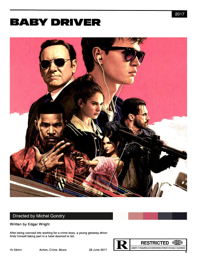 Baby Driver minimalist paper poster