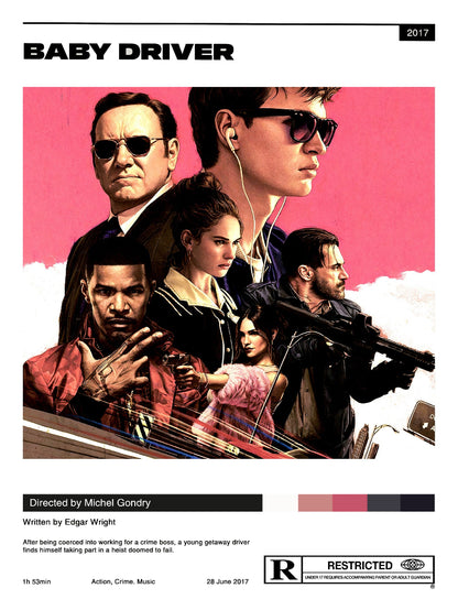Baby Driver minimalist paper poster
