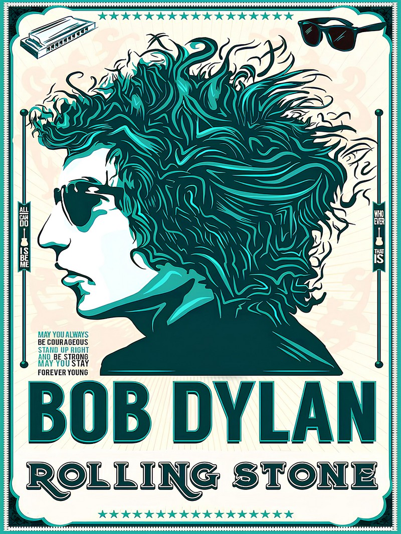 Bob Dylan Rolling Stone paper poster