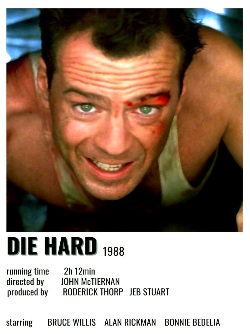Die Hard minimalist paper poster
