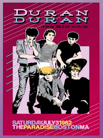 Duran Duran The Rio Tour 1982 at The Paradise Boston paper poster