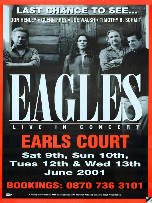 Eagles Live in Concert at Earls Court London 2001 paper poster